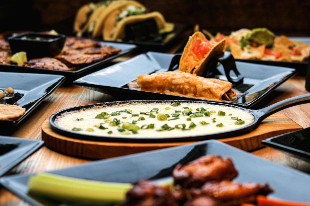 Street tacos, grilled quesadillas and loaded nachos with guacamole at Tequila Fuego Mexican restaurant Longview WA